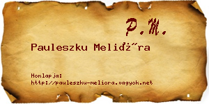 Pauleszku Melióra névjegykártya
